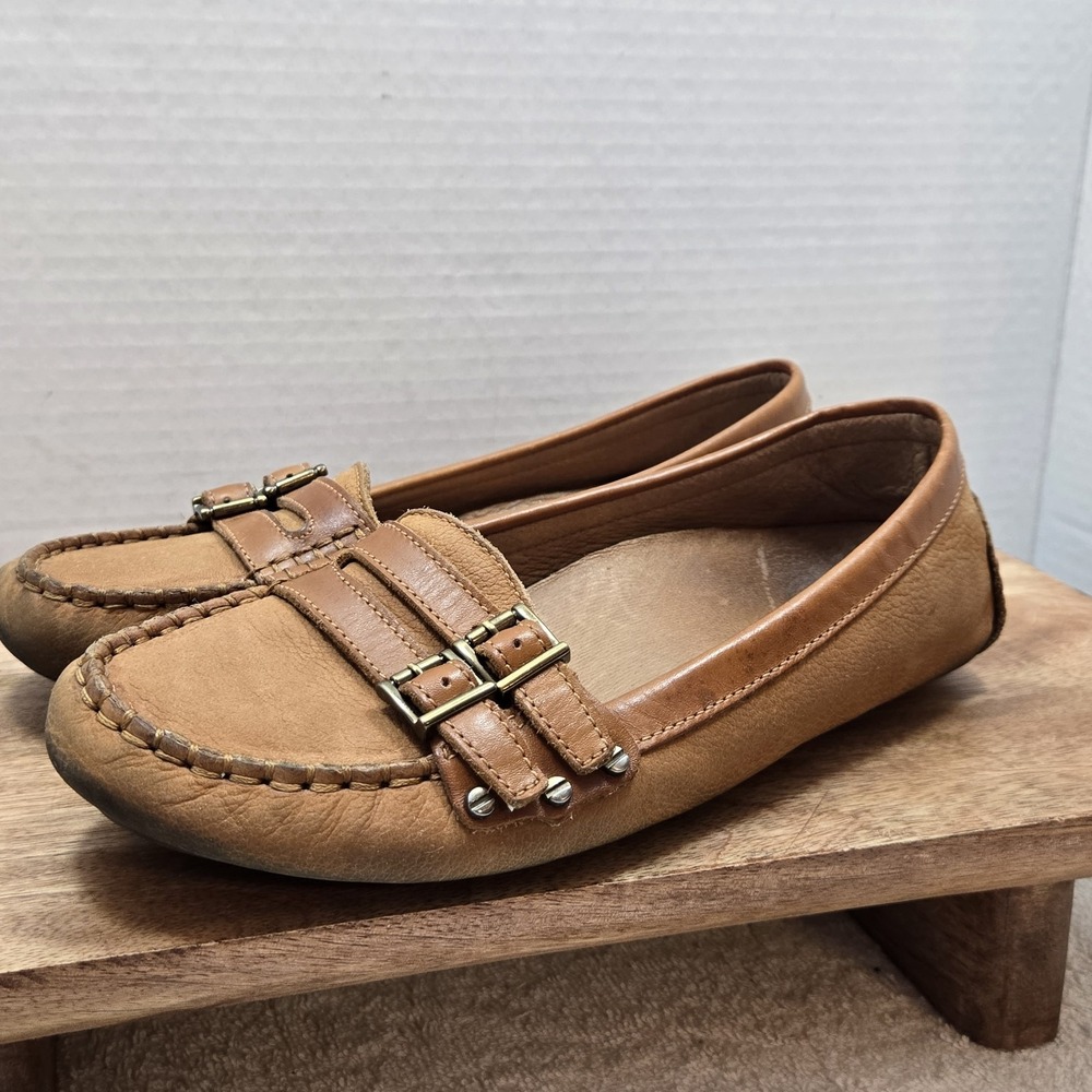 Nurture Brown Leather Slip on Flats Flats Size 6M Super Comfortable - Picture 6 of 16